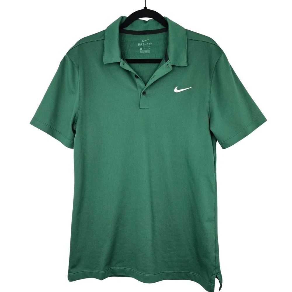 Nike Dri-FIT Men's Small Green Short Sleeve Golf Polo Shirt Performance Swoosh